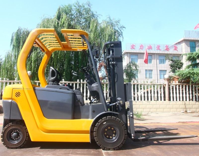 3.5t Electric Green Forklift with Battery and Side Shift Triplex Mast for Sale