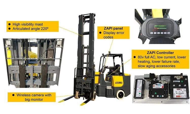 New Electric Stacker Very for Sale Forklift Price Narrow Aisle Reach Truck Frb15