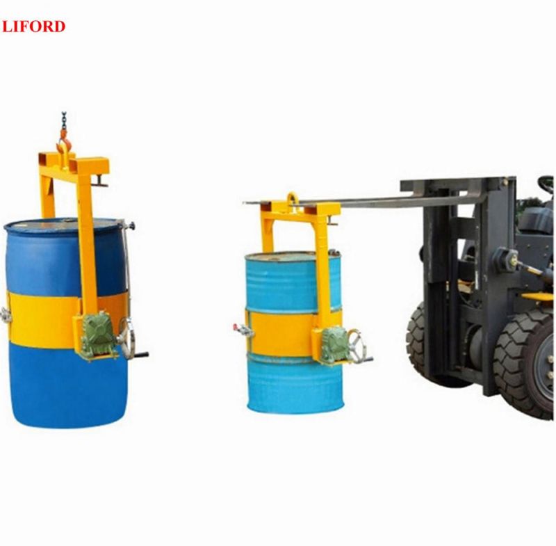 China Manufacturer 400kg Forklift Vertical Manual Oil Drum Lifters