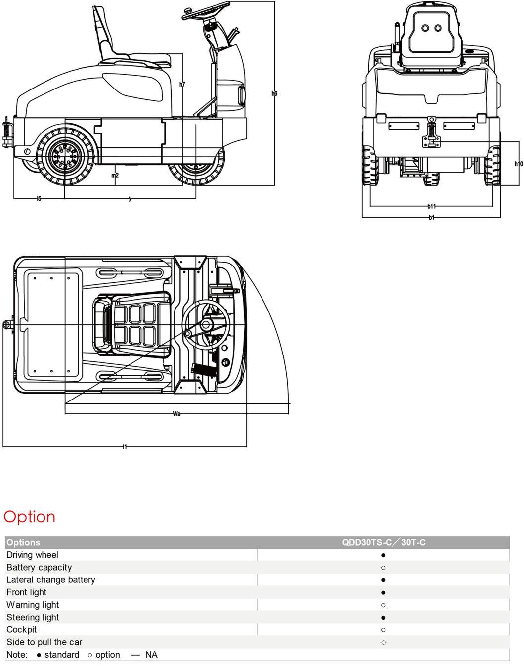3000kg Three-Wheel Electric Tow Tractor with Highly-Efficient Performance