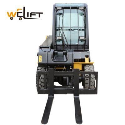 Mini Diesel 4m Lift Height Telescopic Handler 2.5t 3.0t Telehandler Telescopic Boom Forklift for Sale Yanmar Euro 5 Stage Bag Filler Bucket