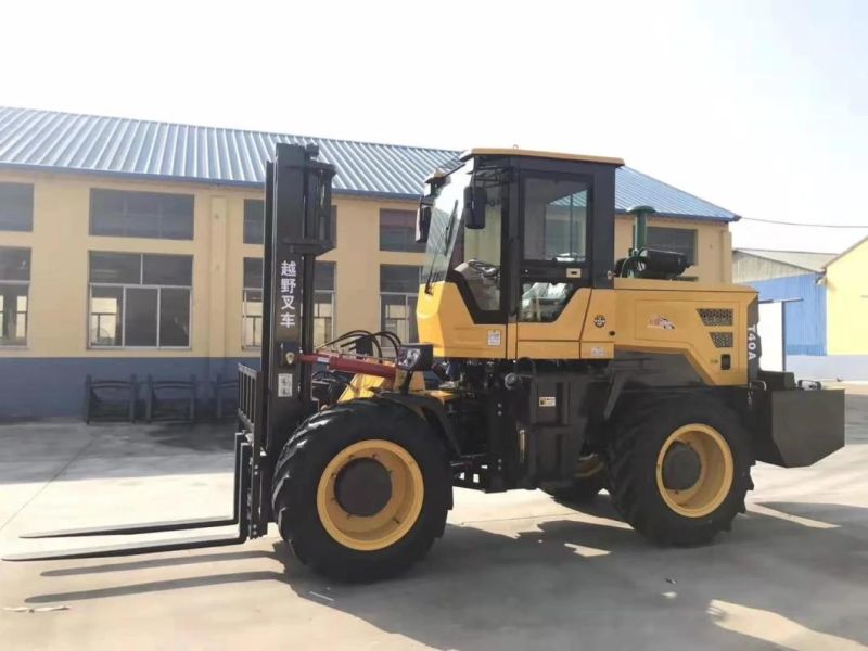 4 Ton Terrain Forklift with Yunnei 76 Kw Engine for Sale in Africa