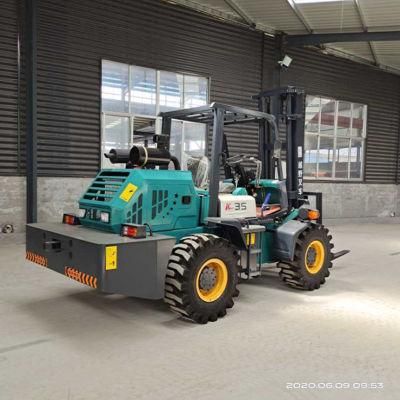 China 2.5t 3t 3.5t Rough Terrain Diesel Forklift Truck with Yunnei Engine