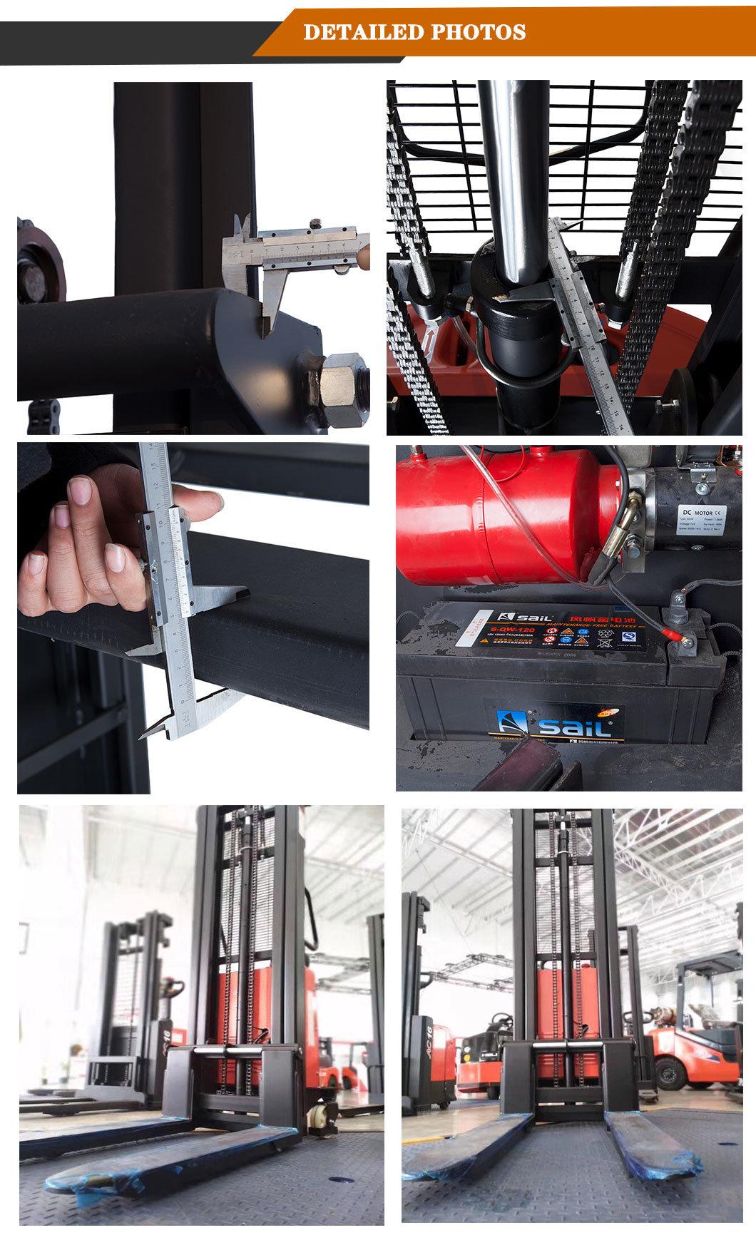 CE Certified New Fork Lift 1000kg 1500kg 2000kg Semi Electric Stacker 1.6m 2m 3m 2.5m 3.5m Straddle Stacker
