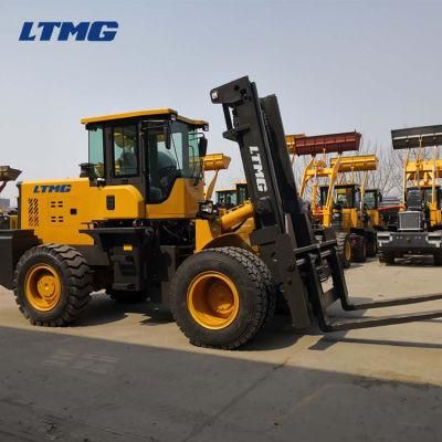 Ltmg 4WD Forkilft 10 Ton All Terrain Fork Lift with Cab