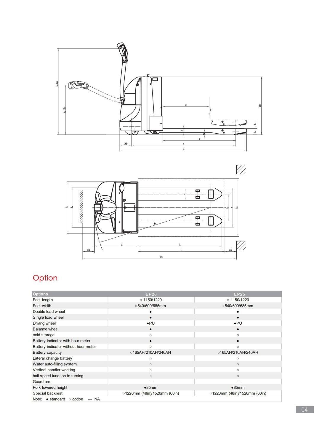 2.0t Walking Electric Pallet Truck