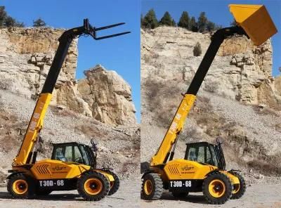 Welif 3ton 7m Telescopic Handler Forklfit All Terrain Telehandler with Bucket Farm Agricultural Equipment.