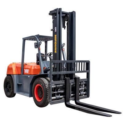 2021 New Trend Factory Sell Directly Fork Positioner Side Shifter Fd100t 10 Ton 10000kg Heavy Diesel Forklift