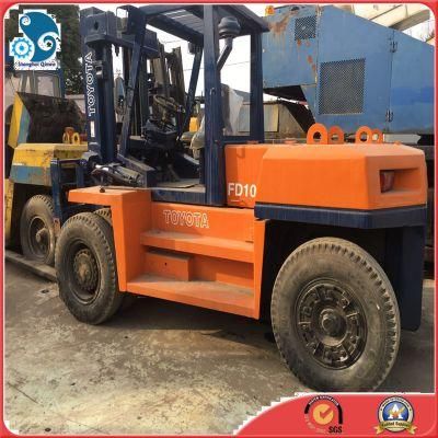 Fd10 Japanese Toyota Heavy Lifting Equipment Used 10ton Forklift