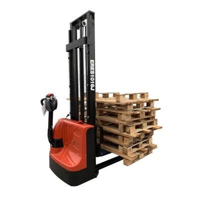Wholesale Everun ERES1016J 1ton Construction Equipment Machinery New Battery Operated Forklift Pallet Stacker