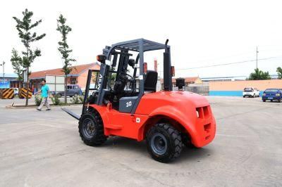 China Supplier 3.0ton with Euro 5 Engine Rough Terrain Forklift