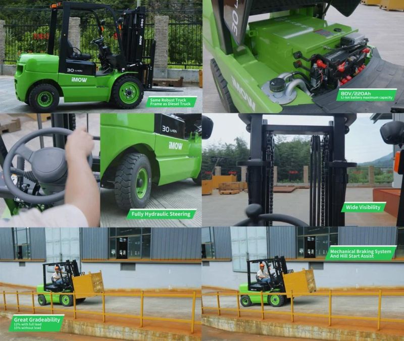 Hydraulic Powerful Battery Full Electric Forklift Truck with Full-AC Motor for Warehouse