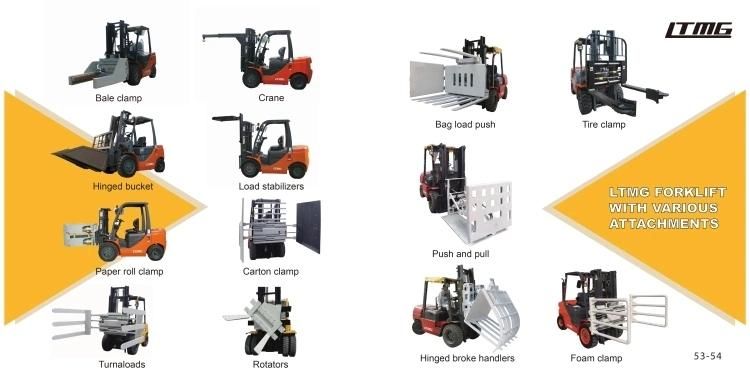 Gabelstapler Hydraulic Forklift 2000kg 2500kg 2 Ton 2.5 Ton 3 Tones Diesel Forklift with Block Clamp