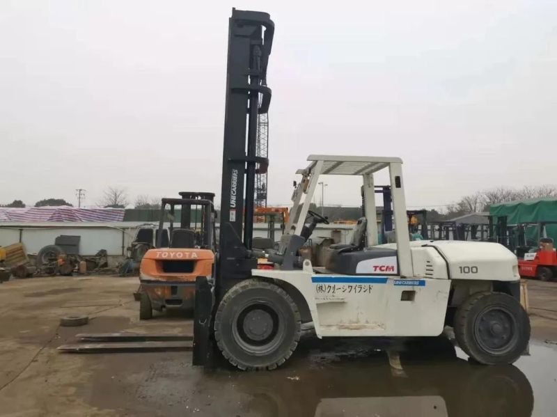 Isuzu Heavy Duty Diesel Engine 10t Tcm Fd100z Second Hand Forklift Japan Tcm 15t Fd150 Sideshift Device Used Forklift