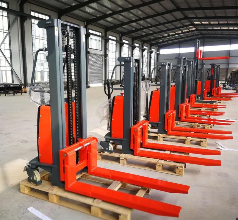 1.5 Ton 1.6 M Semi Auto Lifter Warehouse Self Loading Electric Pallet Stacker