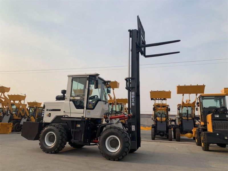 China Factory Wholesale 1/1.2/1.5/2/3/5 Ton Small Wheel Loader off-Road Forklift Skid Steer Loader Forklift CE Certification Euro 5 Engine Construction Site Gar