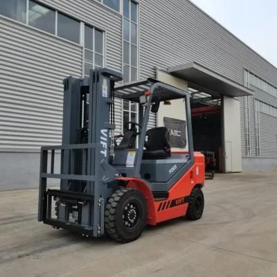 China Forklift Vift 2000 2500kg Mini Diesel Forklift Truck Wide Sight Mast