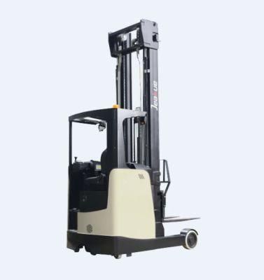 1600kg Scissor Electric Fork Reach Truck Forklift with Full Free Lift Masts