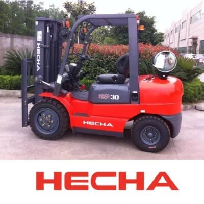 Hecha Brand Gasoline/LPG Dual Fuel Forklift 2.5ton 3ton 3 Stage Mast