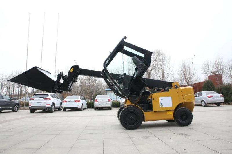 3t Compact Structure Telescopic Forklift 2WD Telehandler Manufacture with Loader Bucket