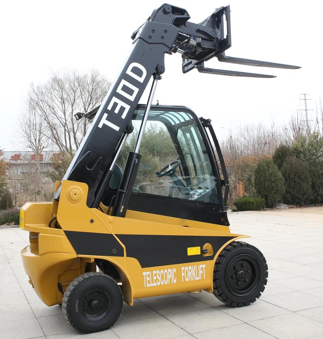 3t Compact Structure Telescopic Forklift 2WD Telehandler Manufacture with Loader Bucket