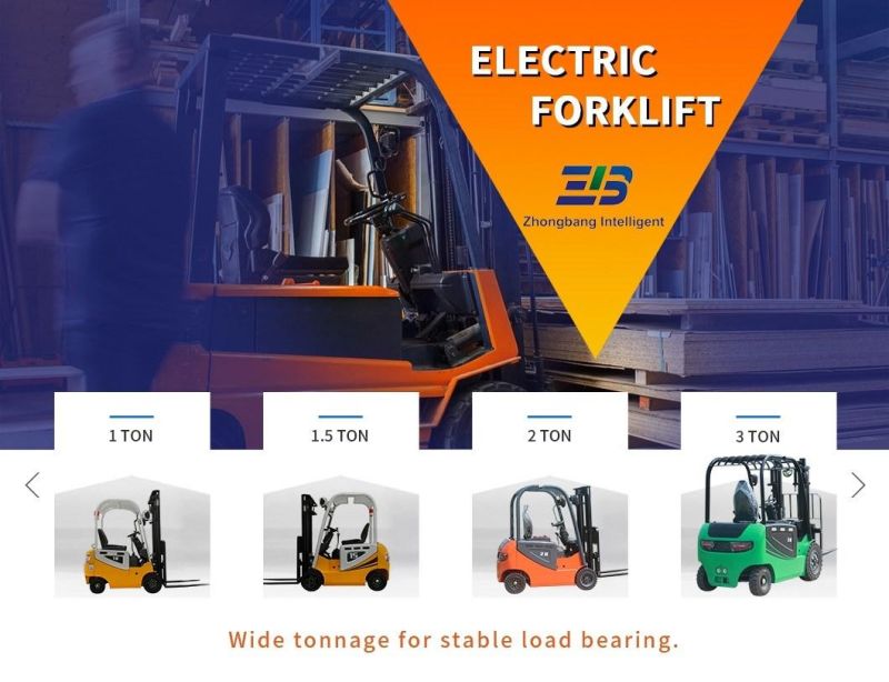 Manufacturer 1.5ton 2ton 4- Wheel Electric Forklift with 2 Stage 3m 4m 5m 6m Mast