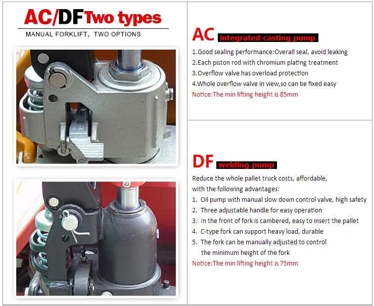 2500kg Cheap Hydraulic Hand Pallet Truck with Ce