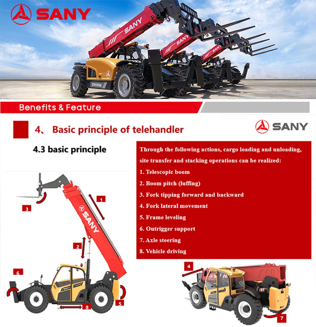 Sany Brands Hot Sale Sth844A Telehandler 13m Forklift Price