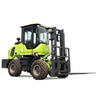 5 Ton Loading Capacity Four 4 Wheel Drive Cross Country Forklift off Road All-Terrain Forklift for Sale