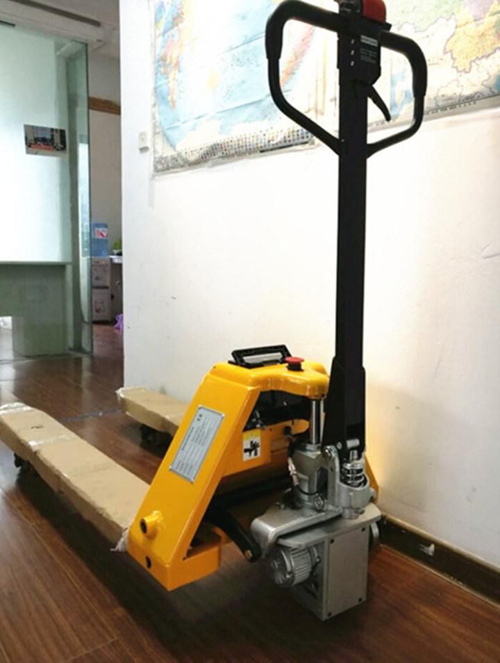 Semi Electric Powered Pallet Truck 1.5t with Forks 540X1150mm