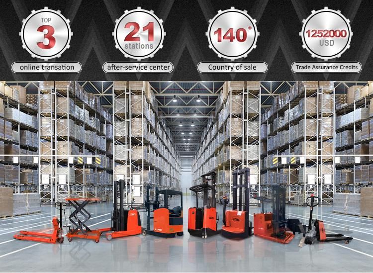 Battery Power Hydraulic Standing Type Stacker Forklift 1 Ton 1.5 Ton 1.6 Ton 2 Ton Electric Pallet Truck Stacker for Sale