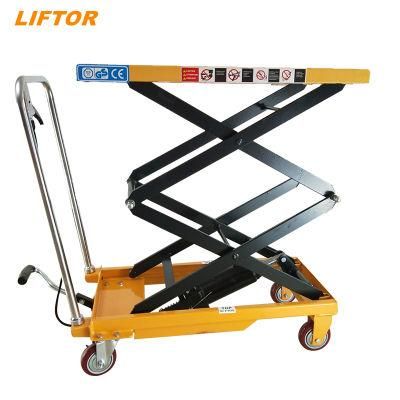 High Lift Platform Truck Hydraul Scissor Platform Lift Table Lifter Manual