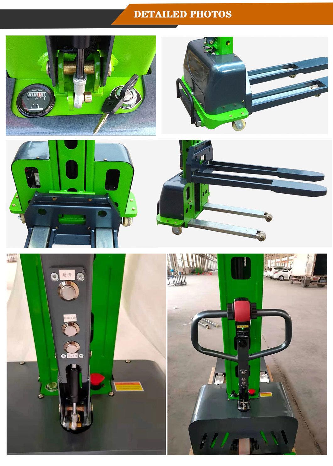 High Quality Self Loading 1 Ton Portable Electric Forklift Stacker