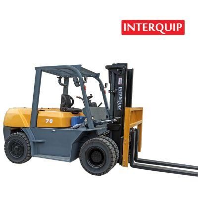 7 Tons Isuzu Engine Diesel Engine Forklift Truck for Heavy-Duty Works. Durable and Stable