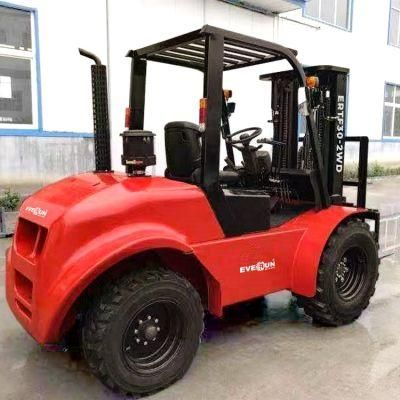Everun Ertf30-2WD 3t China Made All Terrain Diesel Forklift with Reliable Performance