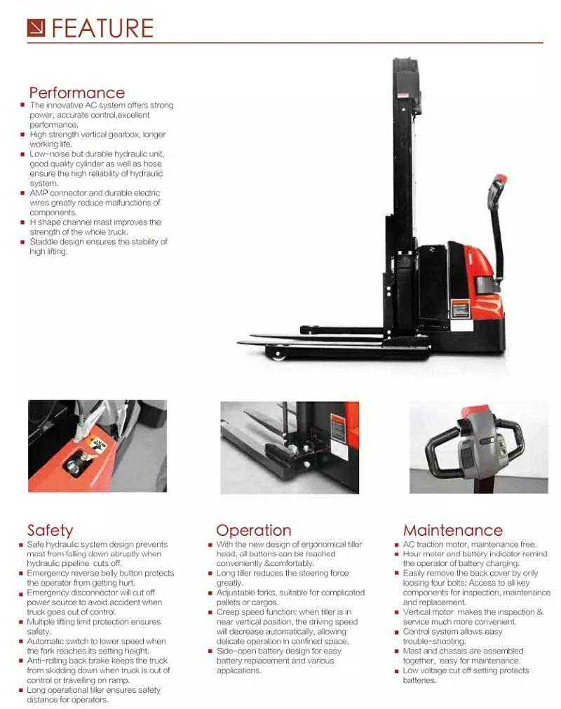 Electric Stacker Es12-25wa for Handing Various Non-Standardized Pallets