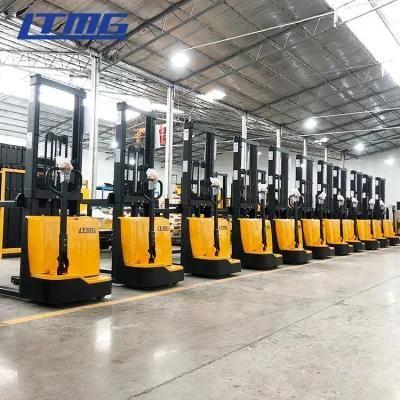 Battery Powered Stacker Crane Hydraulic Electric Truck 1t Electric Stacker with CE Approval