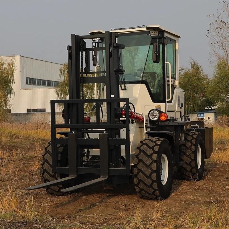 China 2.5 3 3.5 4 5 6 7 Ton Forklift off Road 4WD 4X4 All Rough Terrain Forklift Diesel Forklift Truck Price for Sale
