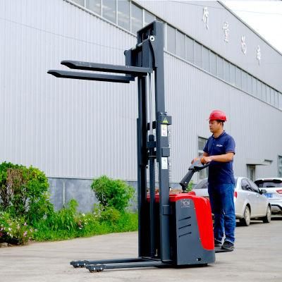 Hot Sale Walkie Type Stacker Electric Forklift Reach Walk Behind