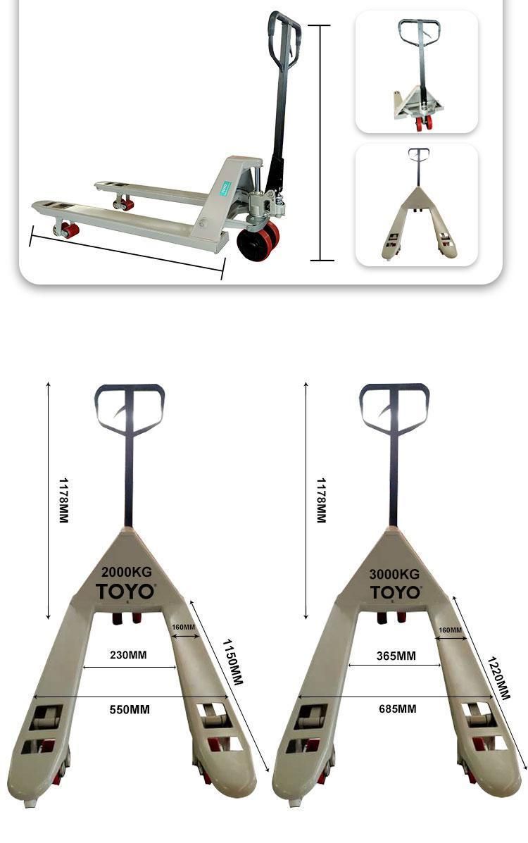 Hot Sale 2.5 Ton 2000kg Economic Design Pallet Truck Hand Pallet Truck Jack
