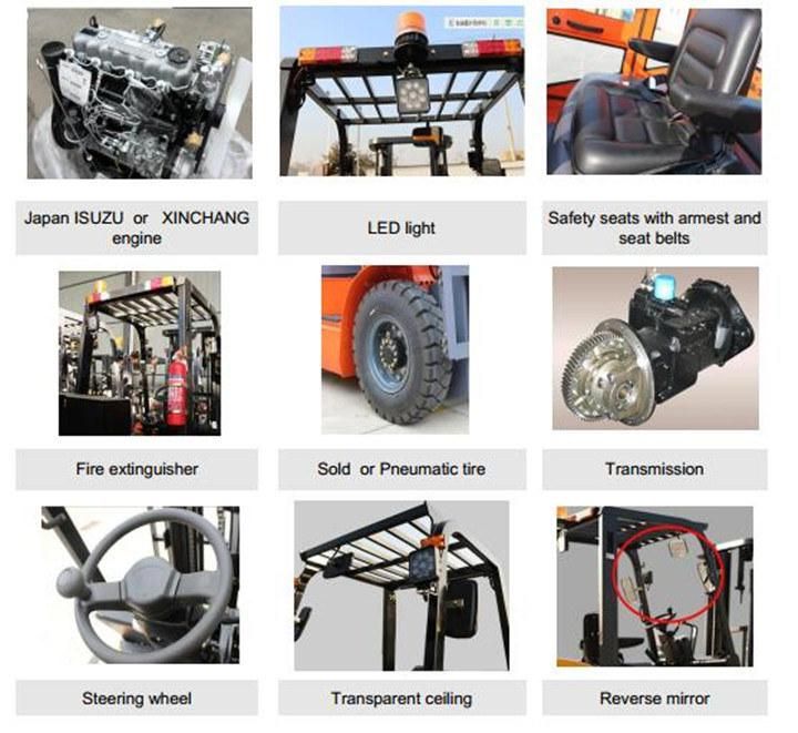 High Quality 3 Ton Diesel Mini Forklift with Two or Three Masts