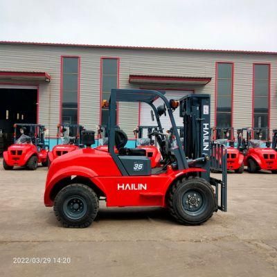 3.5 Ton 2X4 2WD All Rough Terrain Forklift Truck off Road Forklift CE Certificate Euro 5 EPA