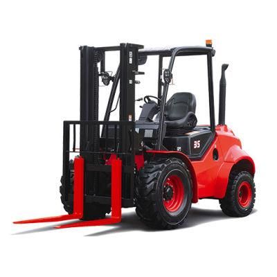 Four Wheels 3.5ton Low Price All Rough Terrain off-Road Fork Lift Forklift Trucks CE Sida Engine Forklift Factory Direct Sales