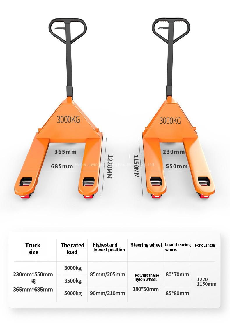 2.5t Manual Hydraulic Forklift Hand Pallet Lift Truck