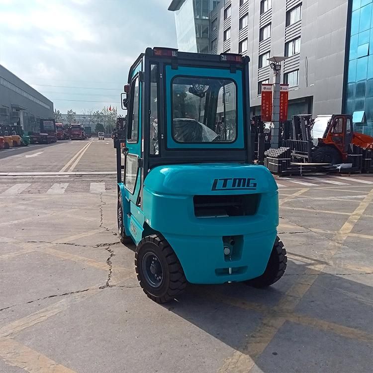 Chinese Brand 4m Lifting Height Counterbalance Forklift Truck 1ton 2ton 3ton Diesel Forklift with Triplex Mast Enclosed Cabin