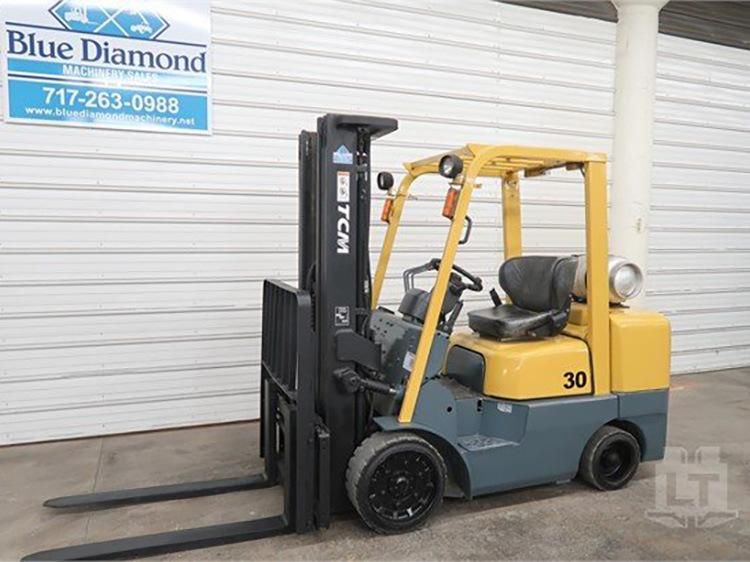 Used Japanese Tcm30 3 Ton Forklift Good Performance Japanese Isuzu Engine Diesel Second Hand Forklift on Sale