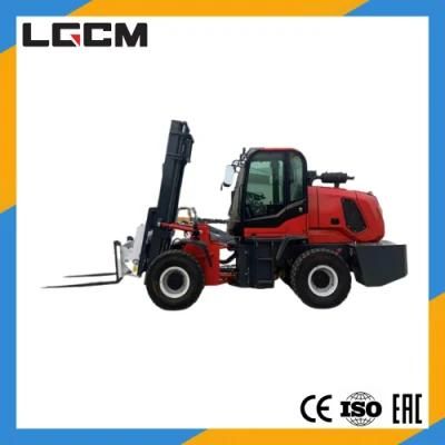 Lgcm OEM Trucks Four Wheel Drive All Terrain Forklift with Attachment