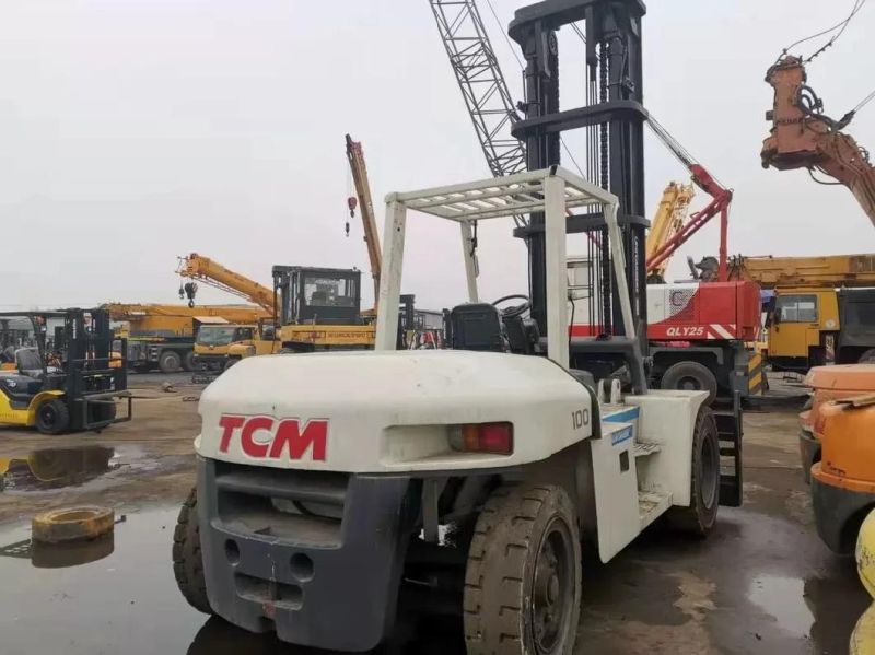 Second Hand Tcm Fd100z Diesel Forklift 10t Tcm Fd100z Used Forklift 15t Fd150 Heavy Duty Diesel Forklift with Sideshift Device Japan Isuzu Engine