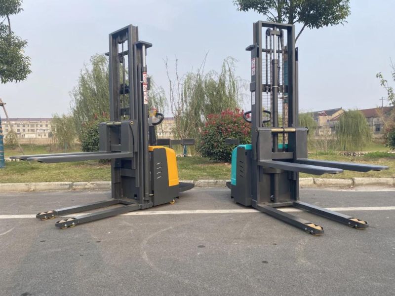 Smart Warehouse Electric Pallet Stacker 1ton 1.2ton 1.5ton 2ton Loading Capacity Standing Pallet Stacker with Lifting Height 3000mm