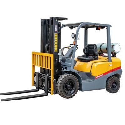 Hifoune 3 Stage 4.5m Mast LPG/Gasoline Mini Forklift Truck for Sale